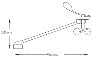 Diagram with measurements of Tack Tick wind transmitter © SW